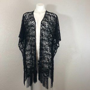 Studio Thirtysix  Lace Fringe Kimono Cover Up